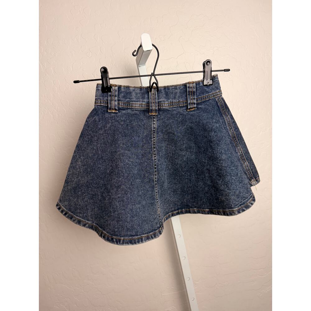 NWT Art Class Denim Mini Skirt Girls S 6/7 Button Front Flare
